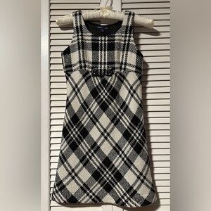 GapKids Gap Girl’s Black & White Plaid Tweed Sleeveless Dress Medium